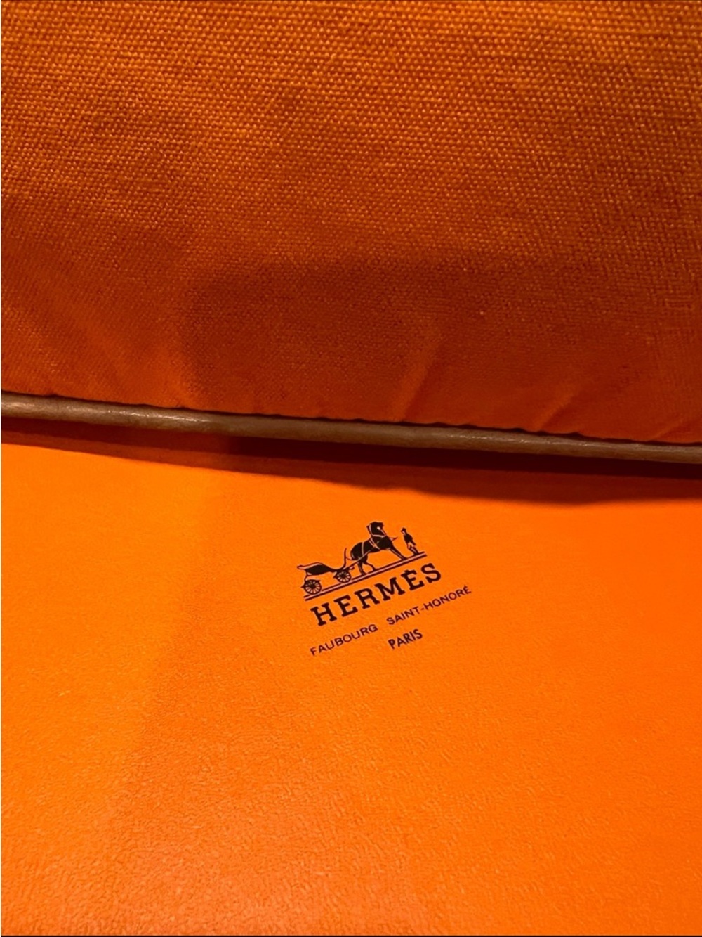 Hermès Bolide Orange Cotton & Leather Pouch - Authentic - Picture 3 of 10